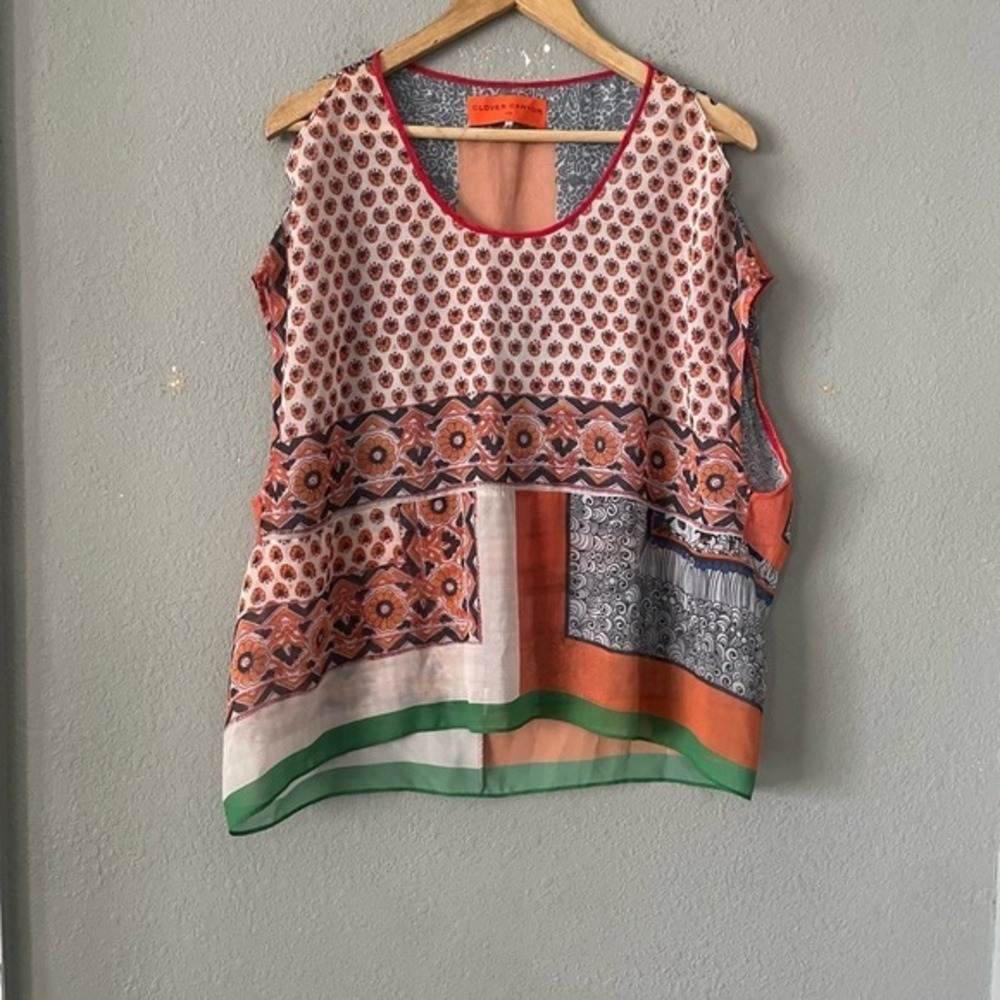 Clover Canyon Multicolor Cold Shoulders Sheer Top
